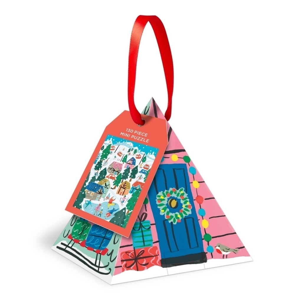 Anthropologie Louise Cunningham Starling Alpine Cottage Mini Puzzle Ornament NWT